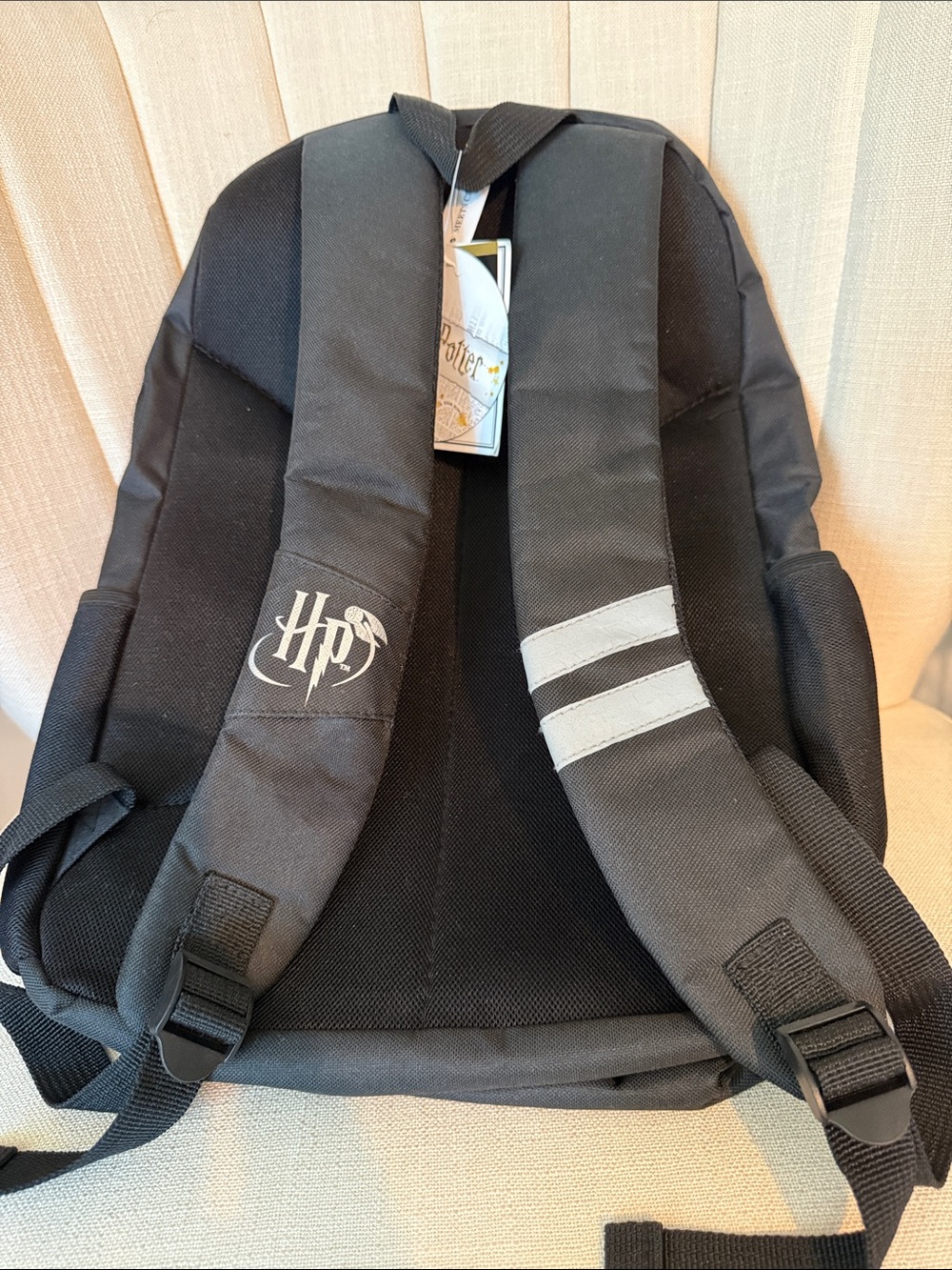 18" NWT backpack HARRY POTTER patch school gray black bag HP Target NEW - Picture 2 of 16